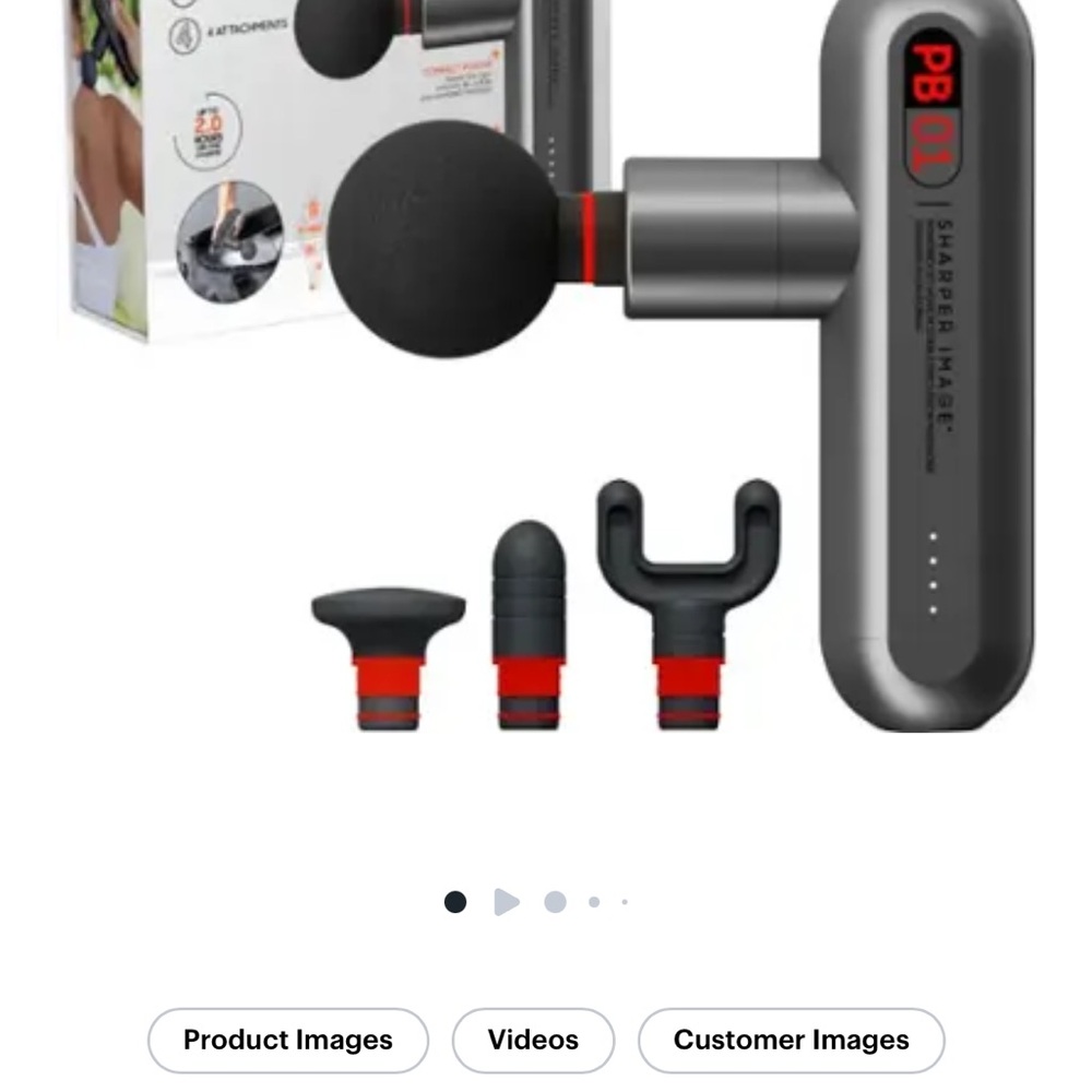 Sharper Image Powerboost Move Percussion Massager - Black and Gray